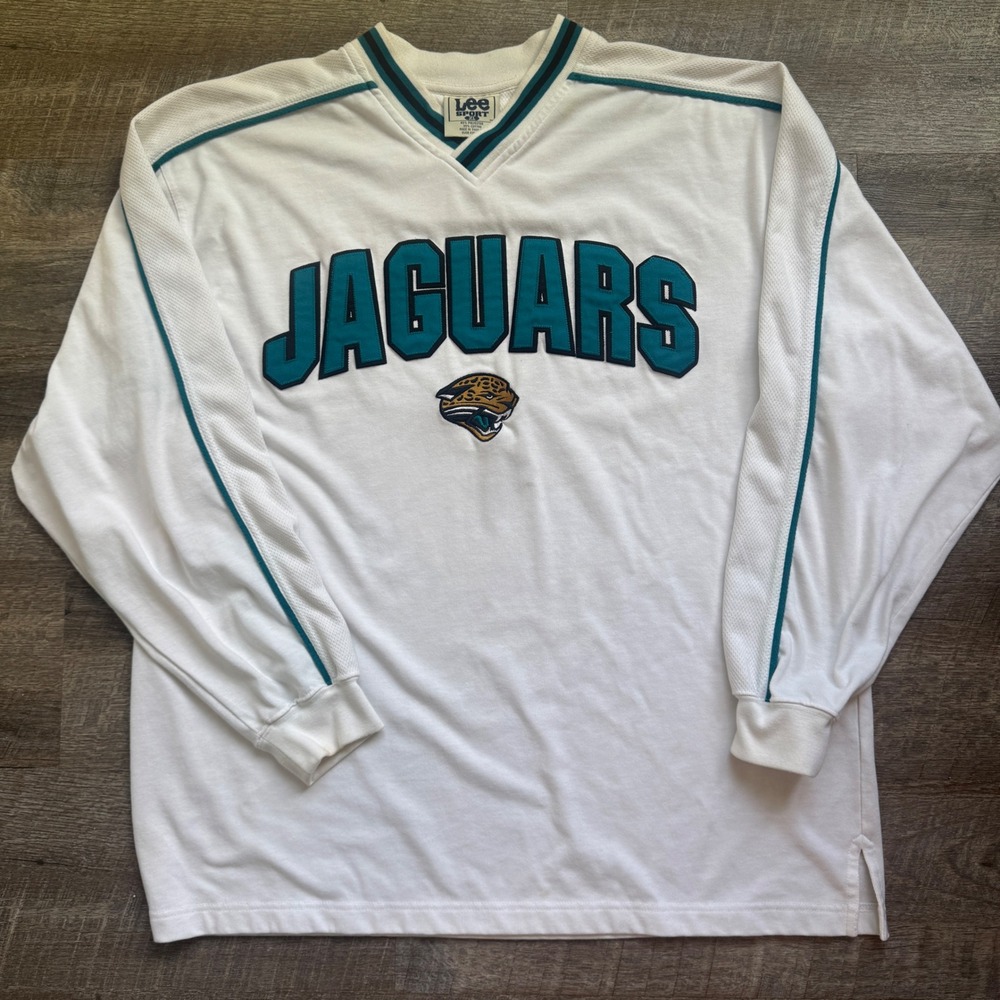 Lee Sport Vintage Jacksonville Jaguars NFL Pullover Shirt XL Embroidered White